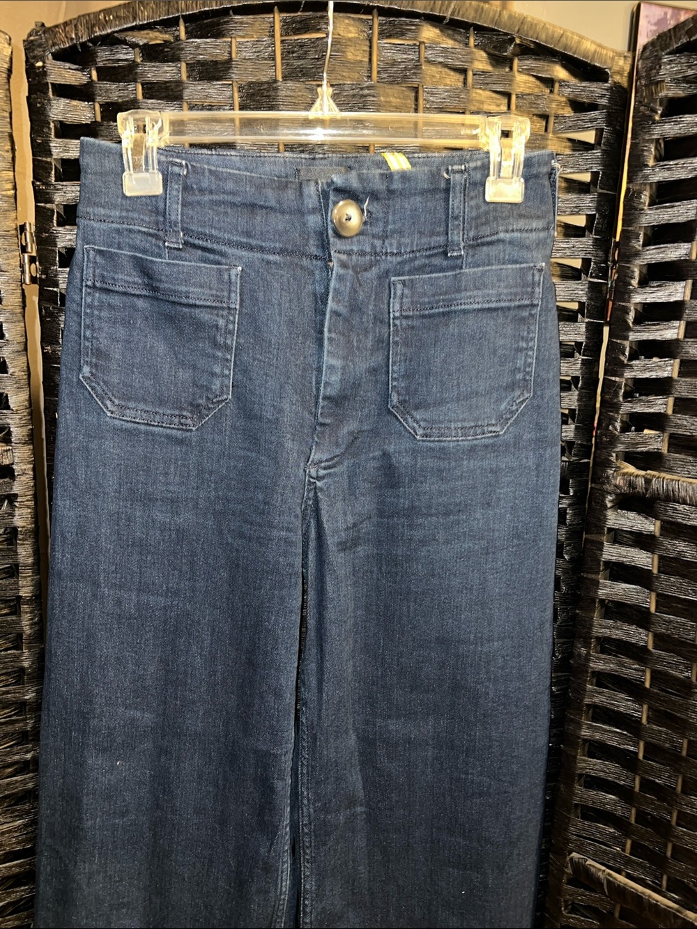 Maeve Anthropologie Dark Blue Wide-Leg Jeans size 27 - Picture 2 of 5